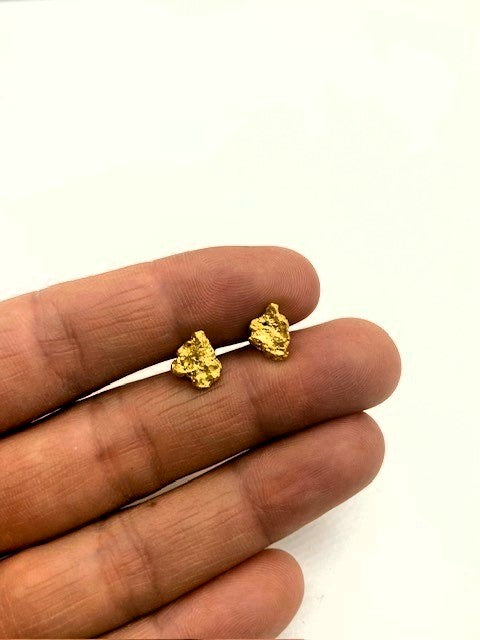 Natural Gold Nugget Studs $400