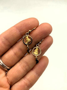 Natural Gold Nugget Moon Earrings