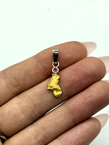 Natural Gold Nugget with WA Rubellite