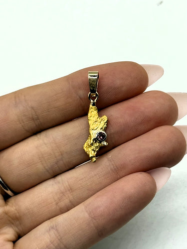 Natural Gold Nugget with WA Rubellite