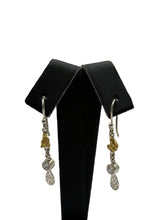 Load image into Gallery viewer, Natural Gold Nugget Silver &amp; CZ Drop Earrings