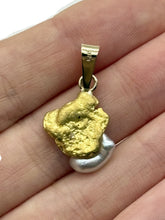Load image into Gallery viewer, Natural Gold Nugget and Keshi Pearl Pendant