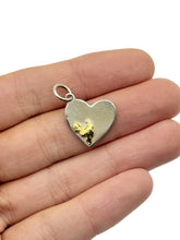 Load image into Gallery viewer, Natural Gold Nuggets SS Heart Pendant (excludes chain)