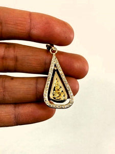 Natural Gold Nugget and Diamond Articulated Pendant