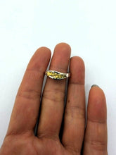 Load image into Gallery viewer, Natural Gold Nugget Silver Slide Inlay Ring (size P1/2)