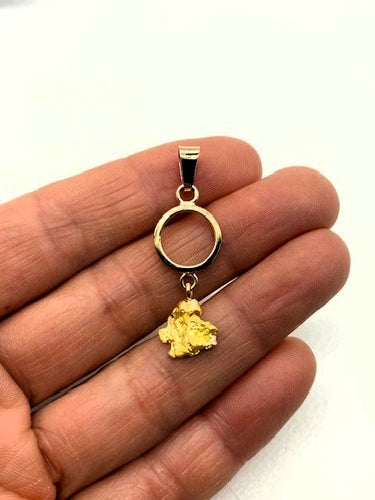 Natural Gold Nugget with Circle Pendant