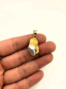 Natural Gold Nugget with Keshi Pearl
