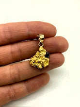 Load image into Gallery viewer, Natural Gold Nugget and Green Sapphire Pendant $2200