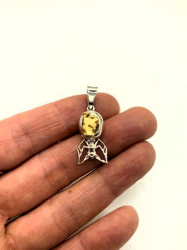 Natural Gold Nugget Inlay Honey Ant SS