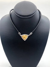 Load image into Gallery viewer, Natural Gold Nugget Triangle Shaped Inlay Pendant w Diamonds