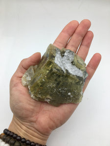 Fluorite crystal with calcite