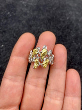Load image into Gallery viewer, Natural Gold Nugget 18ct WG Wave Ring